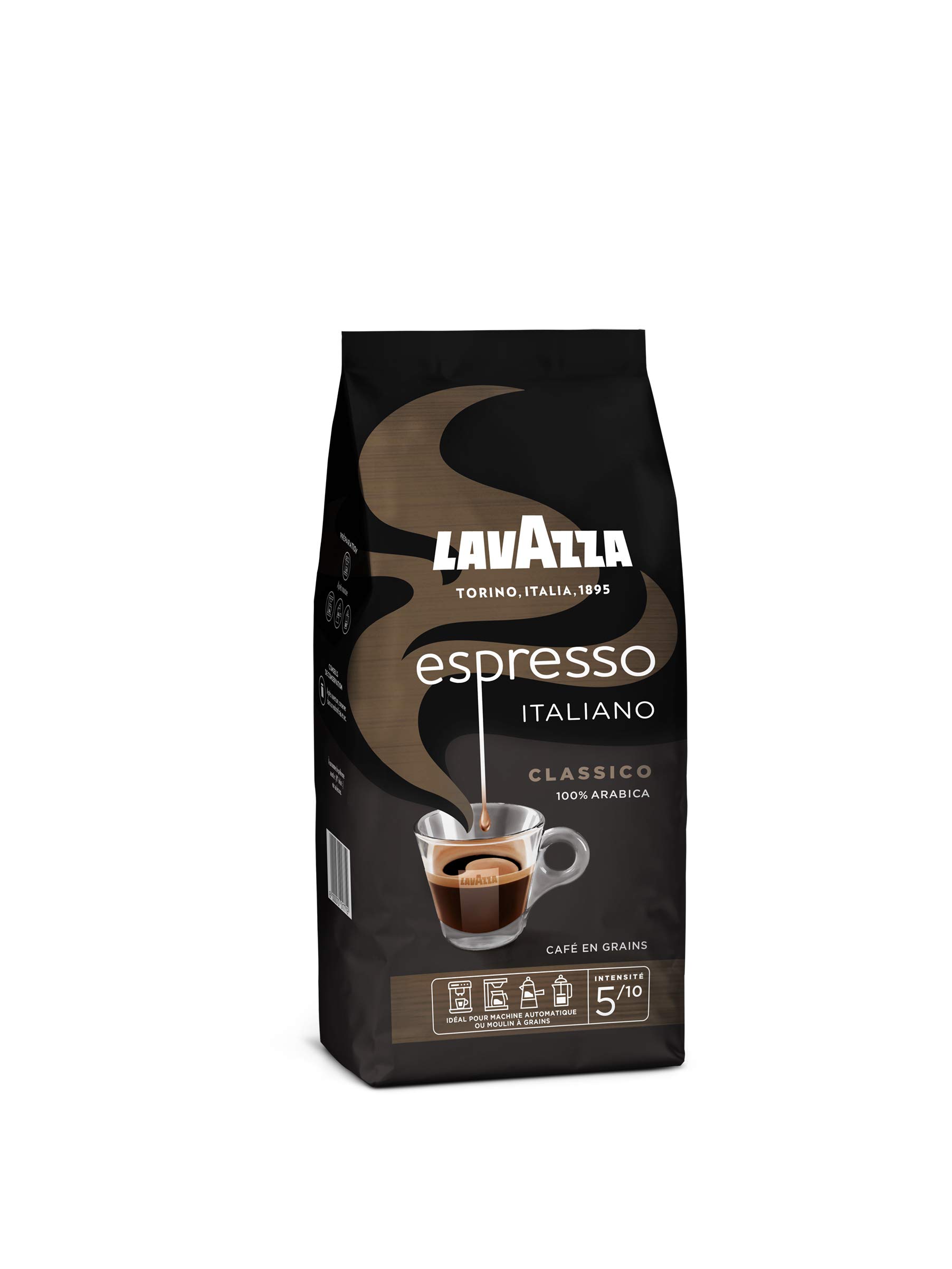 Caffè in grani Lavazza Espresso Italiano 100% Arabica Espresso Bilanciato e Aromatico Confezione da 500 gr