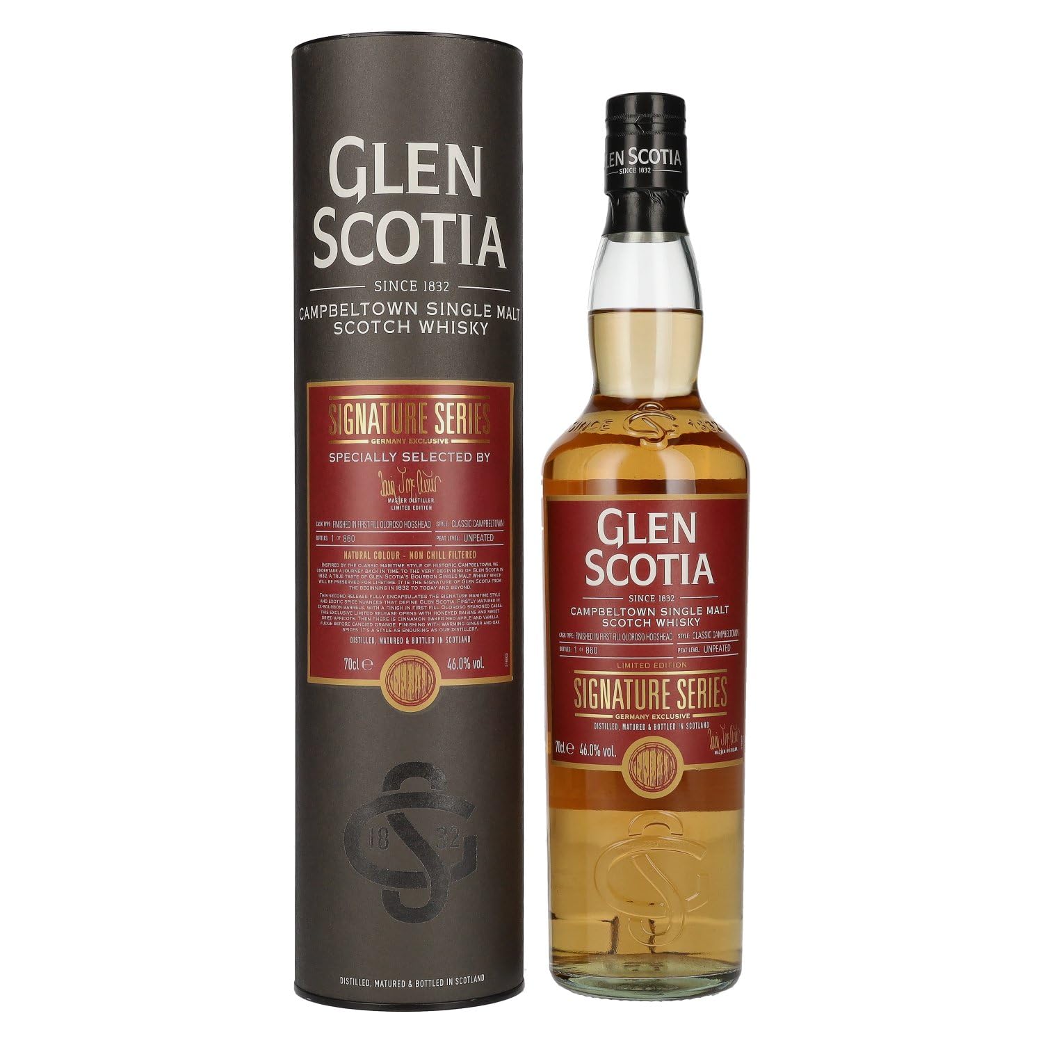 Glen Scotia Signature Series GERMANY EXCLUSIVE Single Malt Scotch Whisky 46% Vol. 0,7l in Geschenkbox