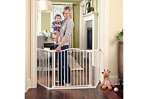 72" Wide North States Supergate Deluxe Décor Baby Gate - Warm White