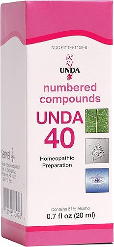UNDA 40 compuestos numerados Preparación homeopática 0.7 fl. oz.