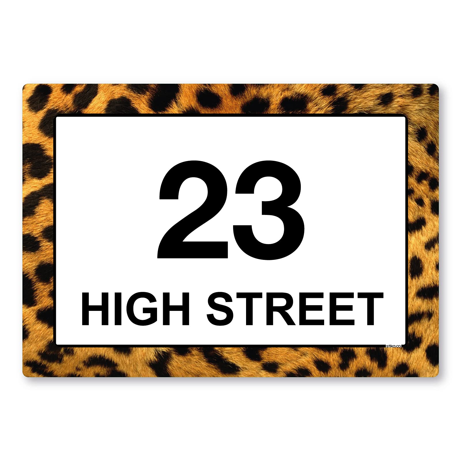 stika.co Pack of 4 Personalised Wheelie bin stickers, House Number and Street Name for Bins and Recycle waste containers, White Self-adhesive Vinyl Stickers (A4-297 x 210mm, White Vinyl)