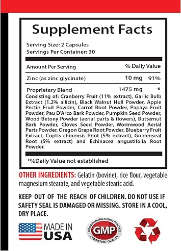 Black Walnut and Wormwood Capsules - Wormwood and Black Walnut Complex 1500 MG - Garlic Supplements, Black Walnut Powder, Wormwood herb Plant, Black Walnut Hull Powder, Clove Wormwood - 1B 60 Caps