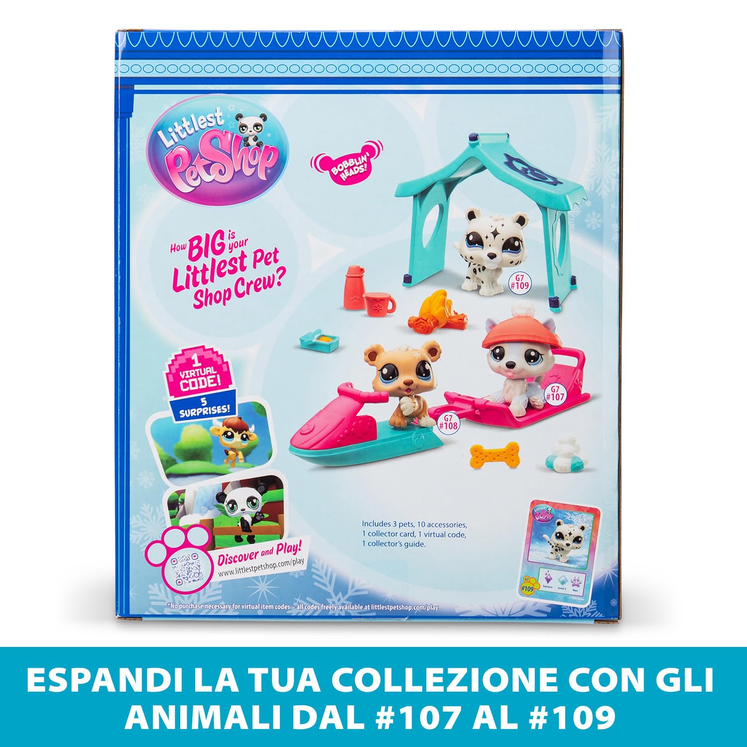 Littlest Pet Shop Series 2 Snowy Day Play Pack, The Pack Contains 3 LPS Mini Pet Toys 6 Accessories - Image 4