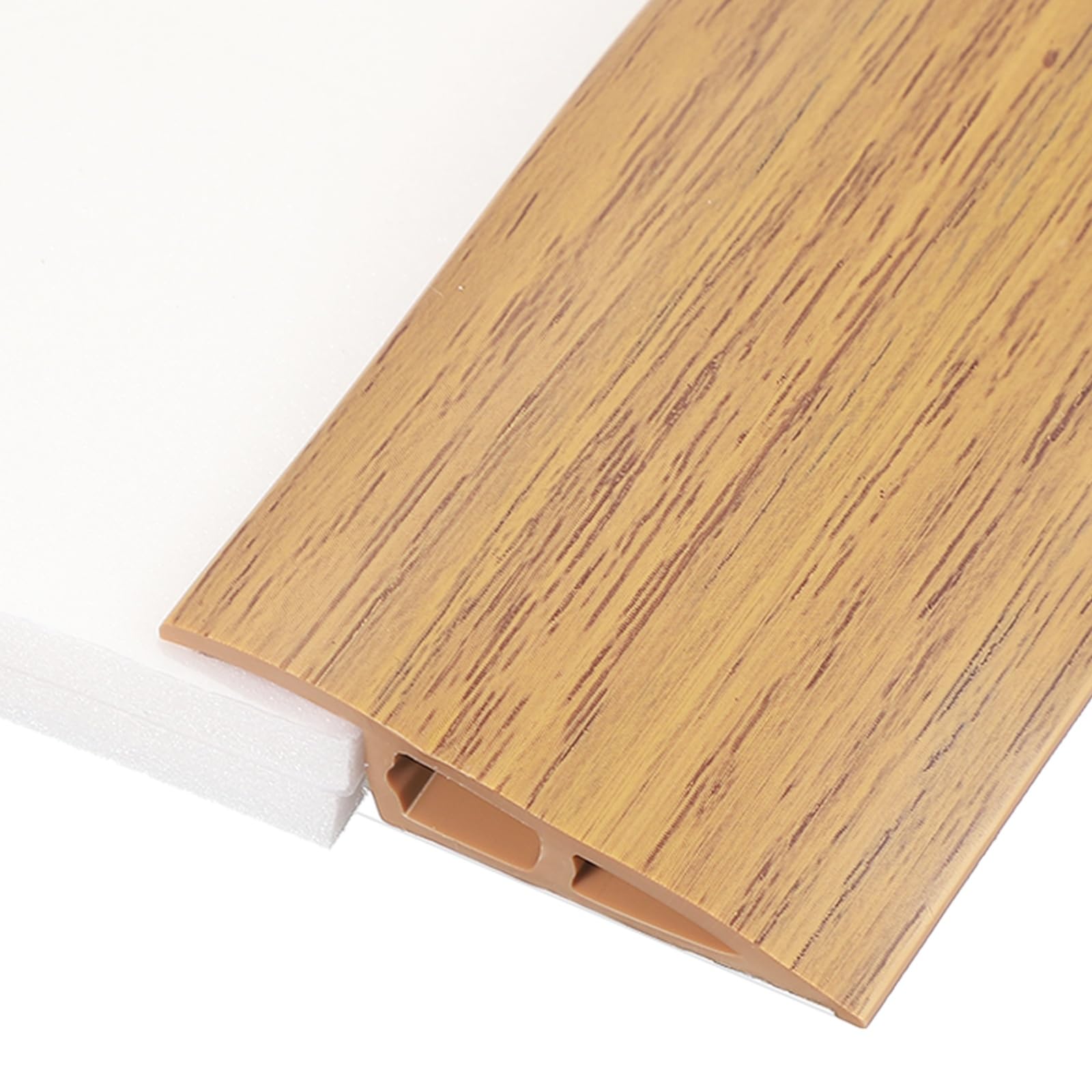 sourcing map Floor Transition Strip 6.5ft Self-Adhesive Flooring Edge Trim Strip for Uneven Floors Gaps from 1/4" to 3/8", Dark Yellow โ image 1