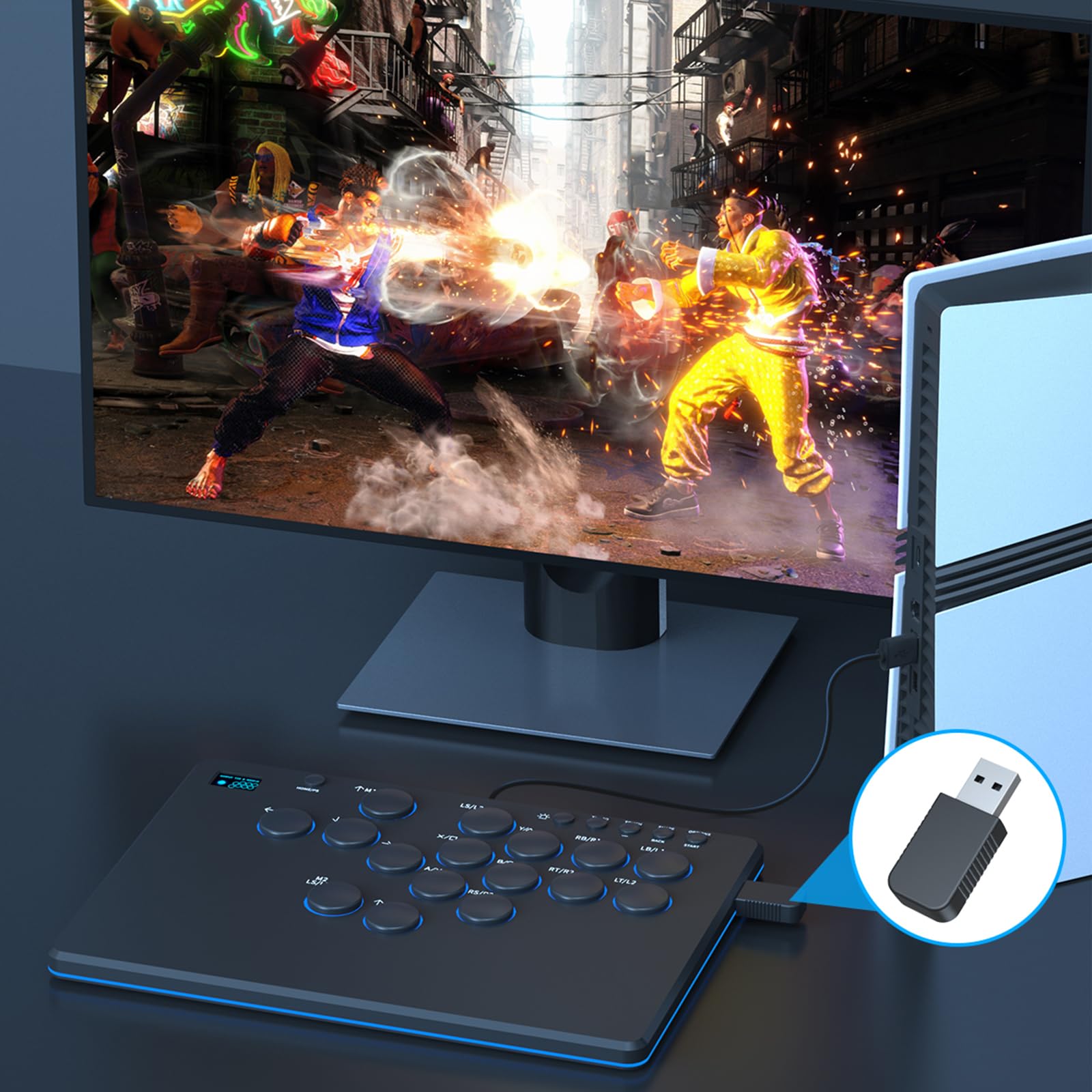 Adattatore di ingresso da gioco, convertitore plug-and-play per tastiera e mouse, adattatore controller a bassa latenza 1000 Hz per FPS competitivi e giochi di combattimento