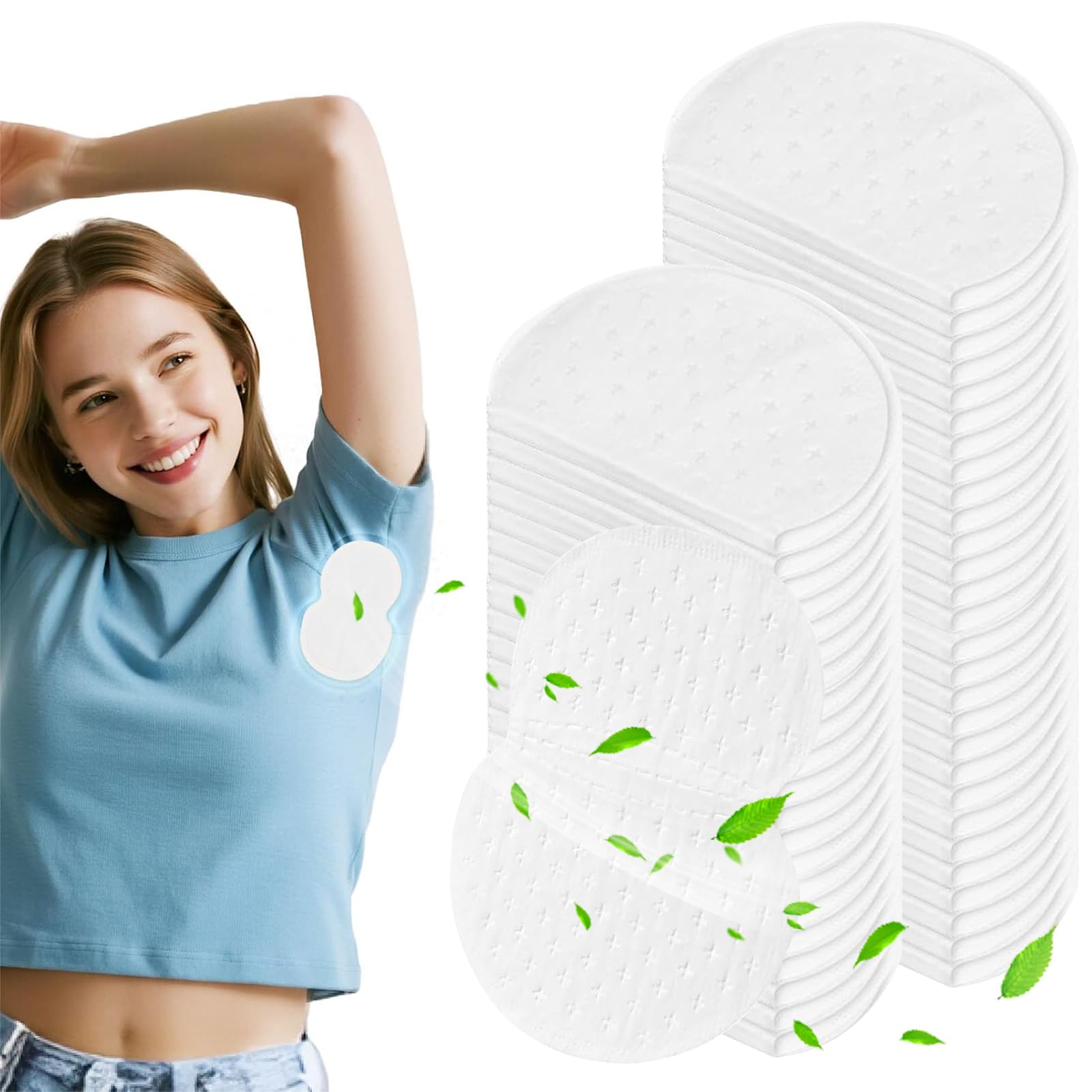 100 Piezas Almohadillas Sudor Axilas, Invisible Almohadilla para el Sudor de Las Axilas, Parches Antitranspirantes para Las Axila Mujer Hombre, Desechables Parches Antisudor Axila