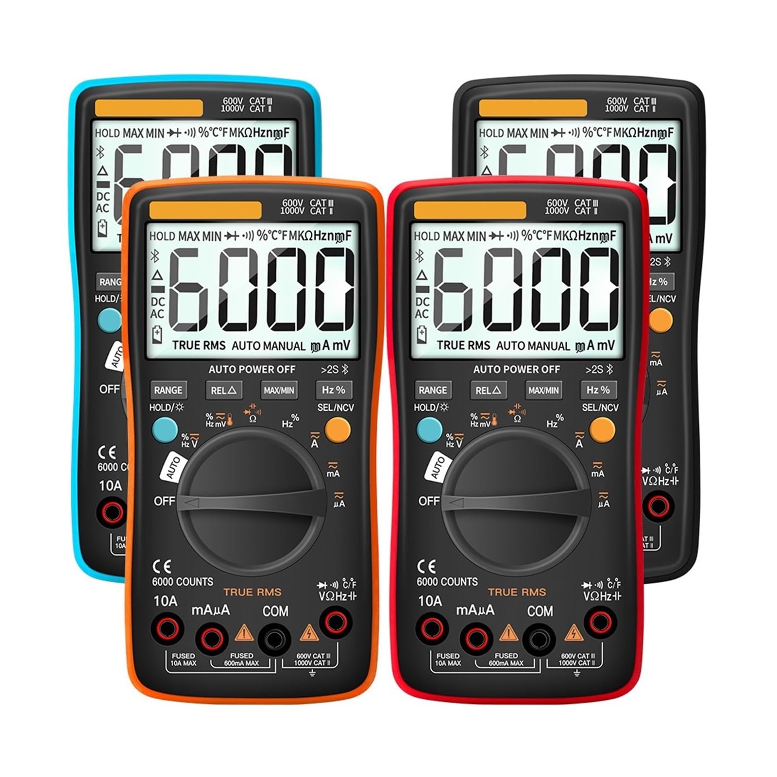 Multímetro Digital Bluetooth 6000 Cuentas Verdadero Profesional Rango Automático AC/DC Probador De Voltaje Corriente Lectura Rápida Precisa Sencilla(4 Pro)