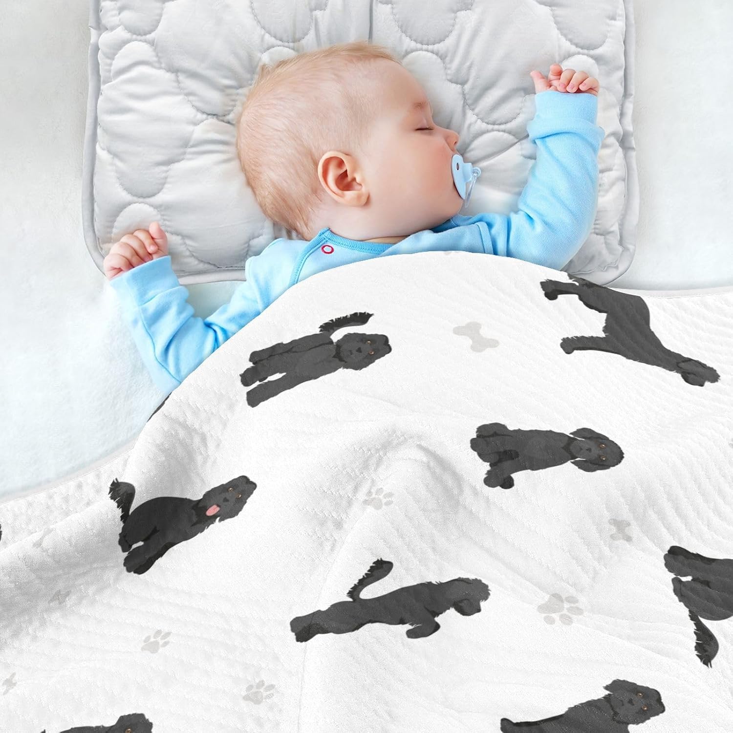 Labradoodle Black Baby Swaddle Blanket for Boys and Girls, Muslin Baby Receiving Swaddle Blanket, Soft Cotton Nursery Swaddling Blankets for Newborn Toddler Infant