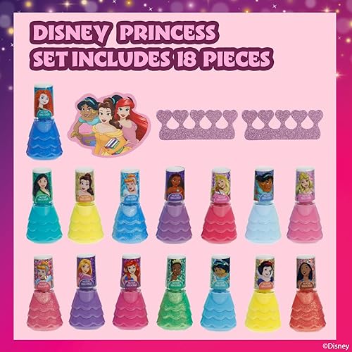 Miniatura 2 de Townley Girl Disney Princess Peel-Off esmalte de uñas Set de regalo para niños 18unidades