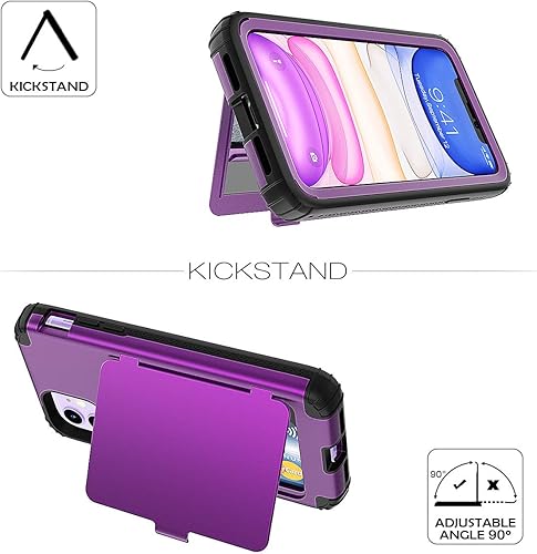 Miniatura 5 de WeLoveCase Defender - Funda tipo cartera para iPhone 11 para mujer y hombre, con espejo oculto, tres capas a prueba de golpes, protección