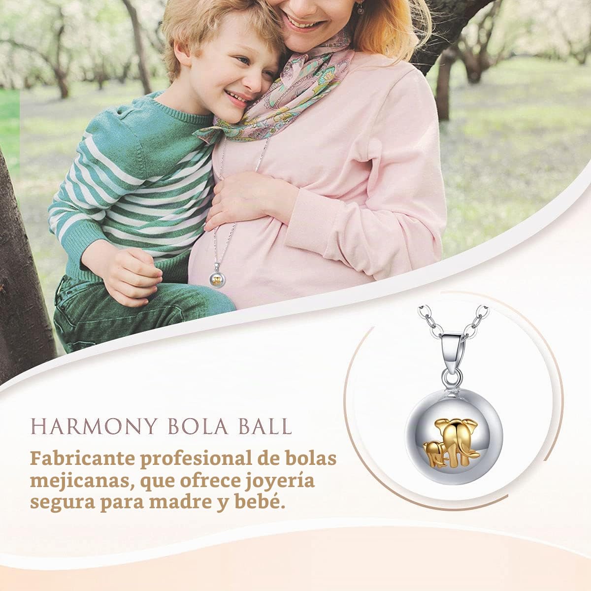 Llamador de Ángeles Embarazada Collar de Embarazo, Pingüino Panda Collares Colgantes Madre e Hijo Elefante de Mujer Primer Embarazo Mamá Regalos para Embarazada, 45inch + 30inch