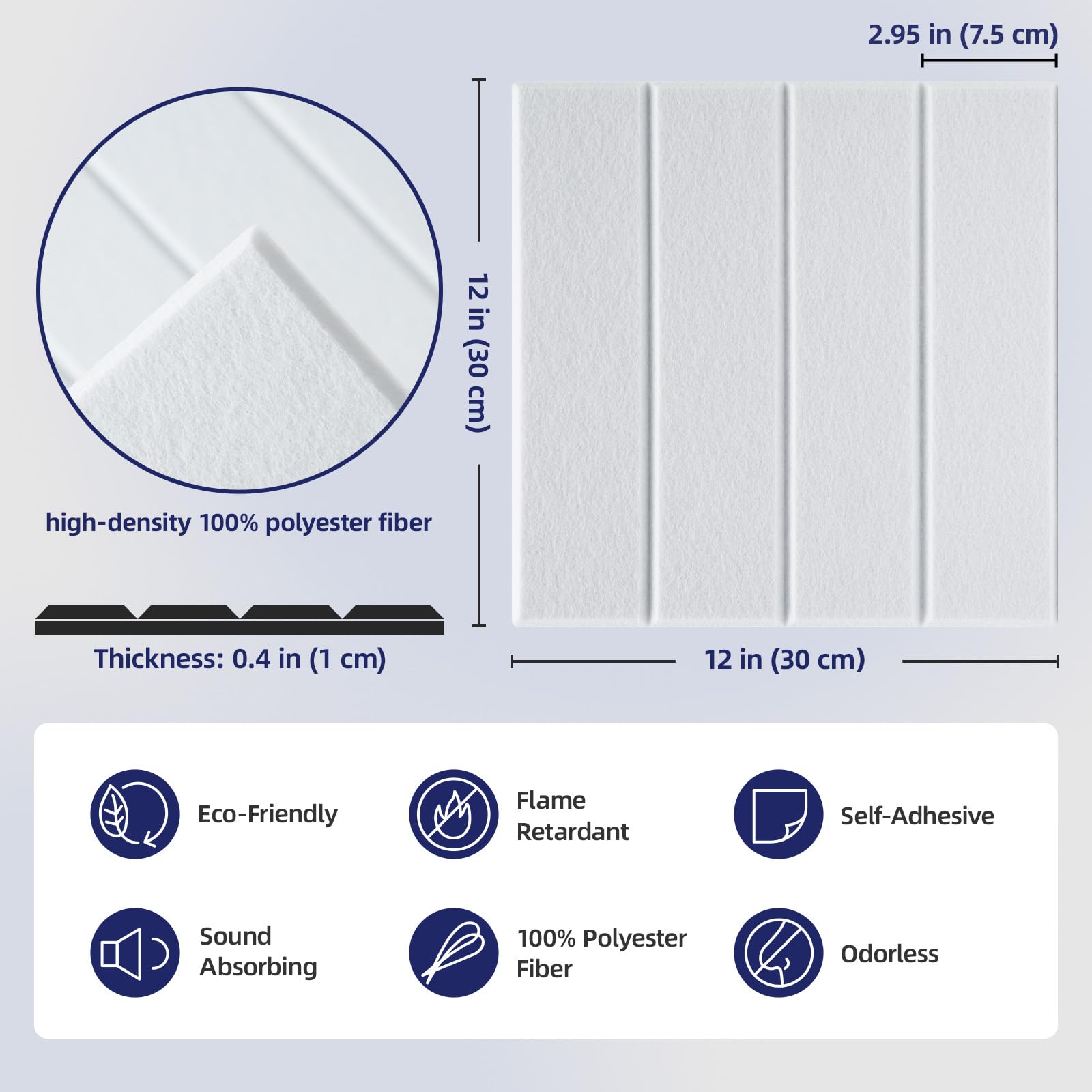 Vieshful Paneles Acústicos Autoadhesivos 10 Piezas 30x30 cm, Panel Acústico Alta Densidad, Panel Insonorizante Pared Decorativo para Insonorizar Habitación, Estudio, Oficina & Home Wall Panel, Blanco