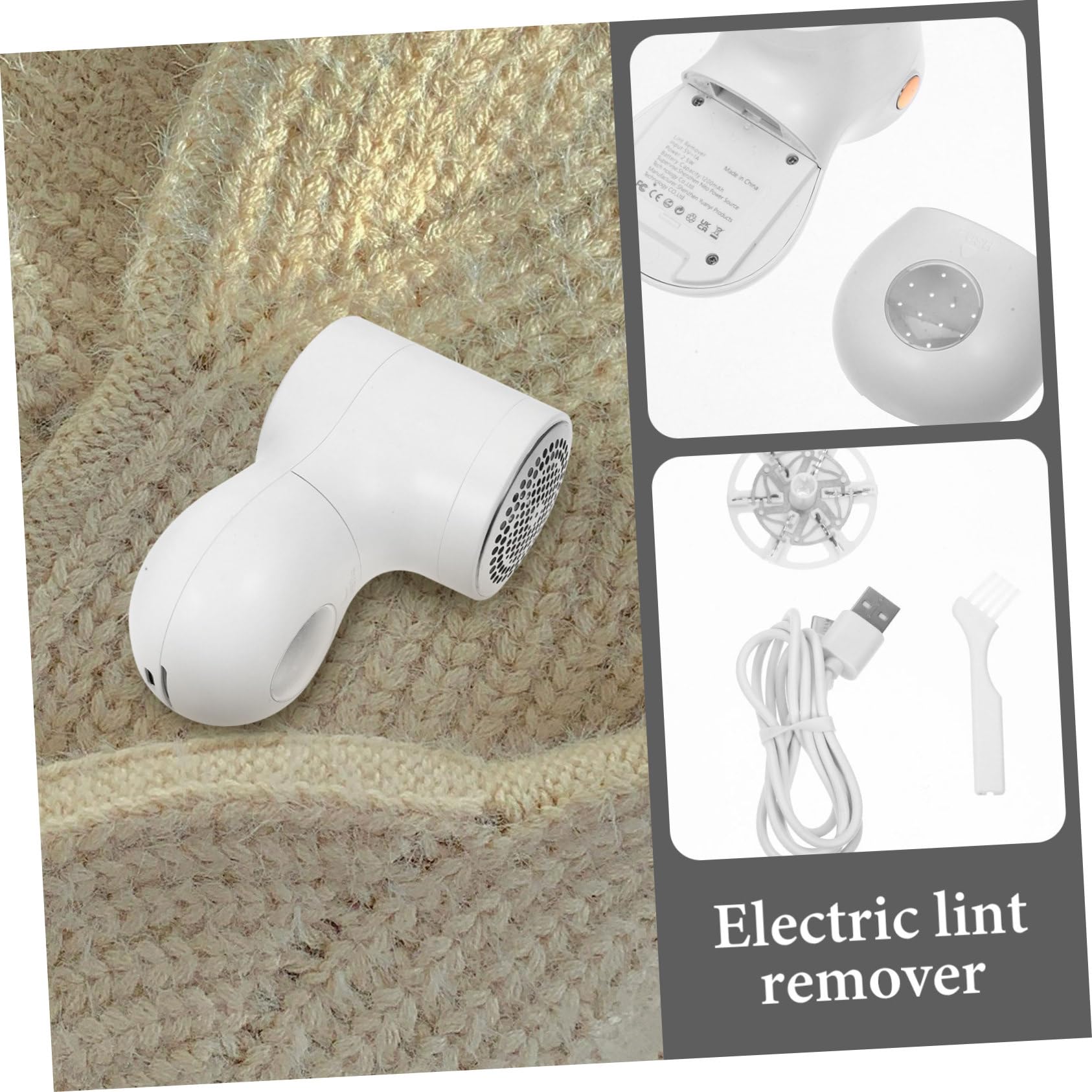 Quitapelusas Eléctrico Recargable para Ropa y Sofá Batería de 800mah, Diseño Portátil de Abs y Acero Inoxidable para Eliminar Bolitas y Pelusas Fácilmente