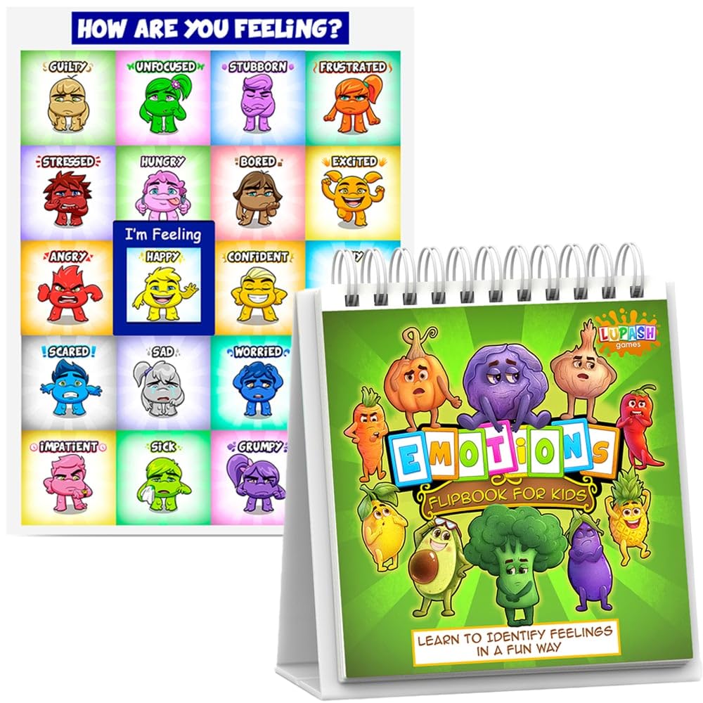 Magnet Feelings Chart for Kids and Toddlers - Mood Meter Emotions Chart for Kids & Feelings Flipbook for Kids by Professional Therapists