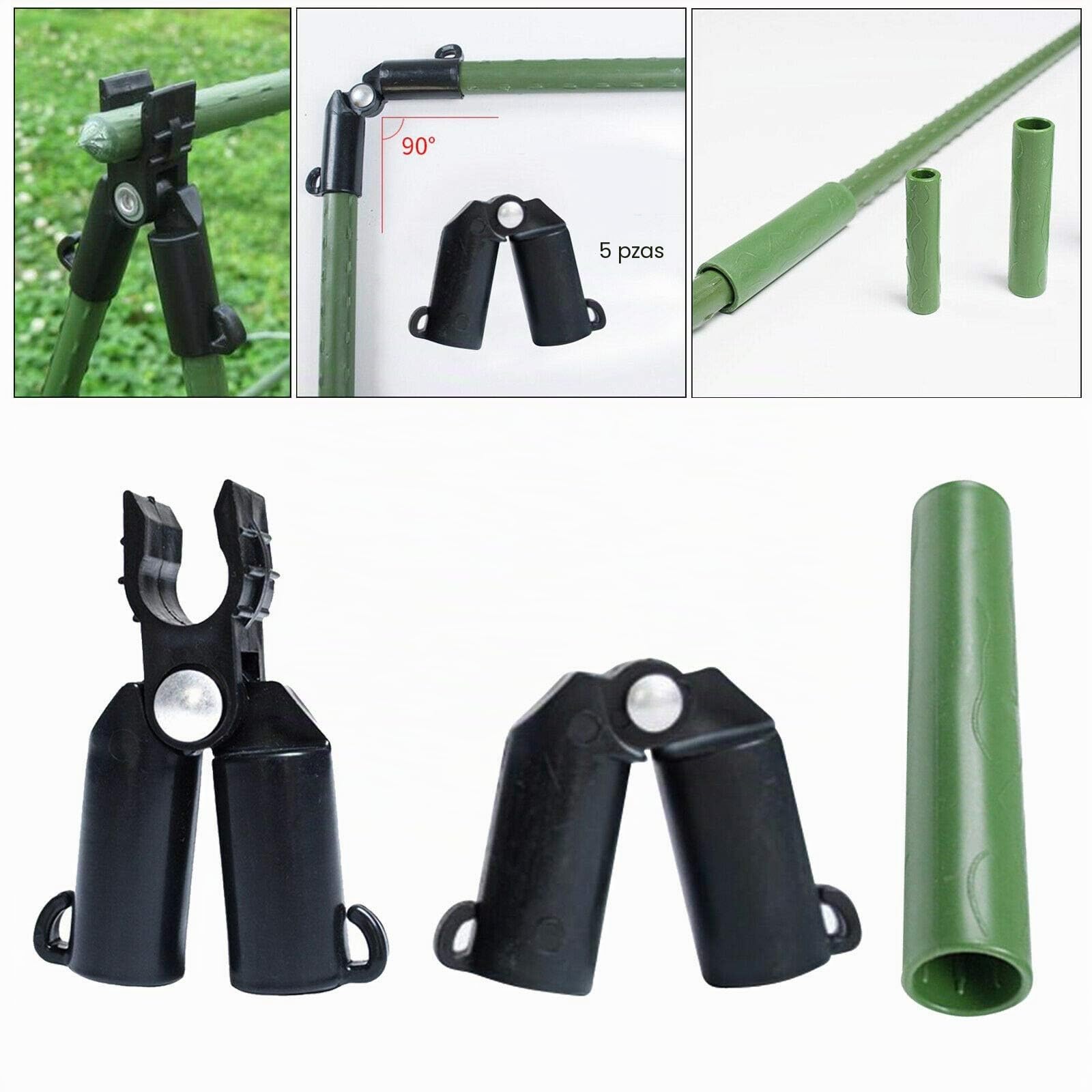 70 Piezas de Conectores Ajustables para Plantas de Enrejado de Plantas, estacas de plástico para jardín, Conector de plástico de conexión, Clip de Hebilla de 11 mm