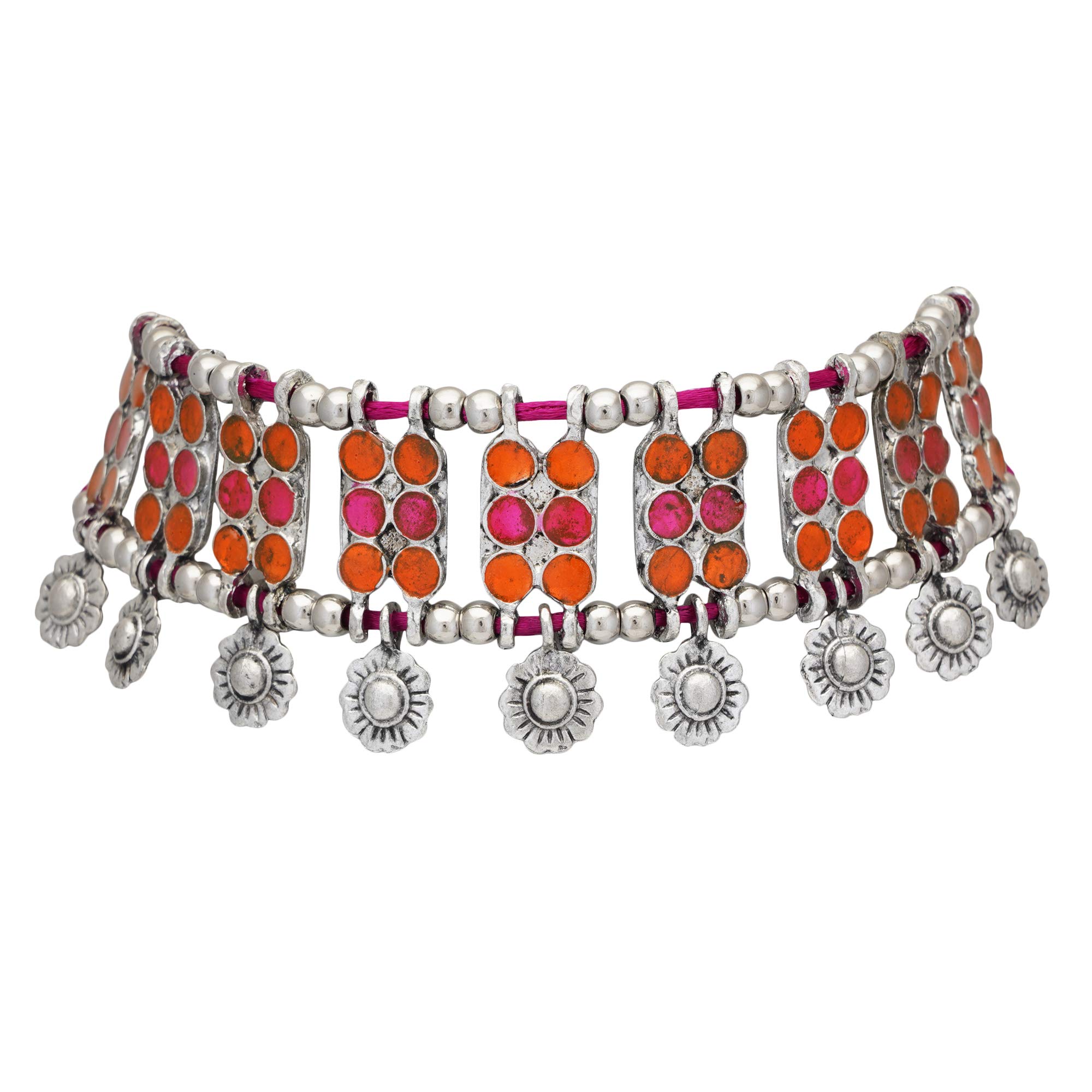 Shreyadzines Metal, Enamel Alloy and Choker Necklace for Women & Girls (Pink) (B084VV8Q17) Amazon Price History, Amazon Price Tracker