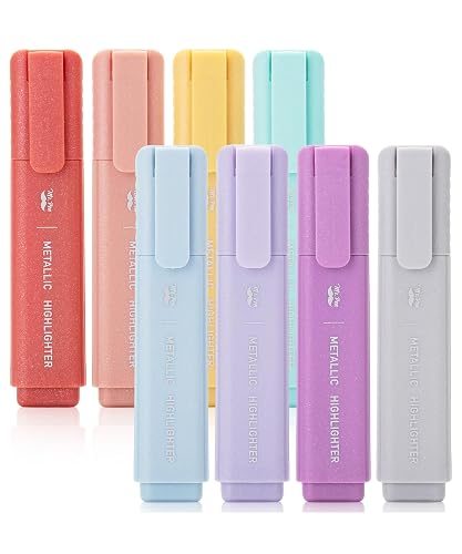 Mr. Pen- Glitter Highlighters, 8 Pack, Metallic Colors, Chisel Tip