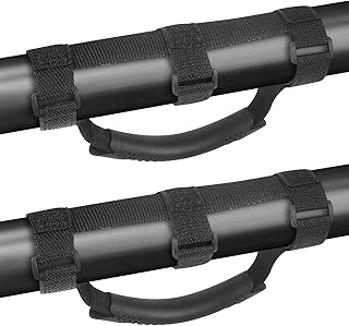 Roll Bar Grab Handle Compatible with Jeep Wrangler, 2pcs Roll Bar Grab Grip Handle Compatible with Jeep Accessories Gladiator JT YJ JK TJ JKU JLU JL, Paracord Grip Handles