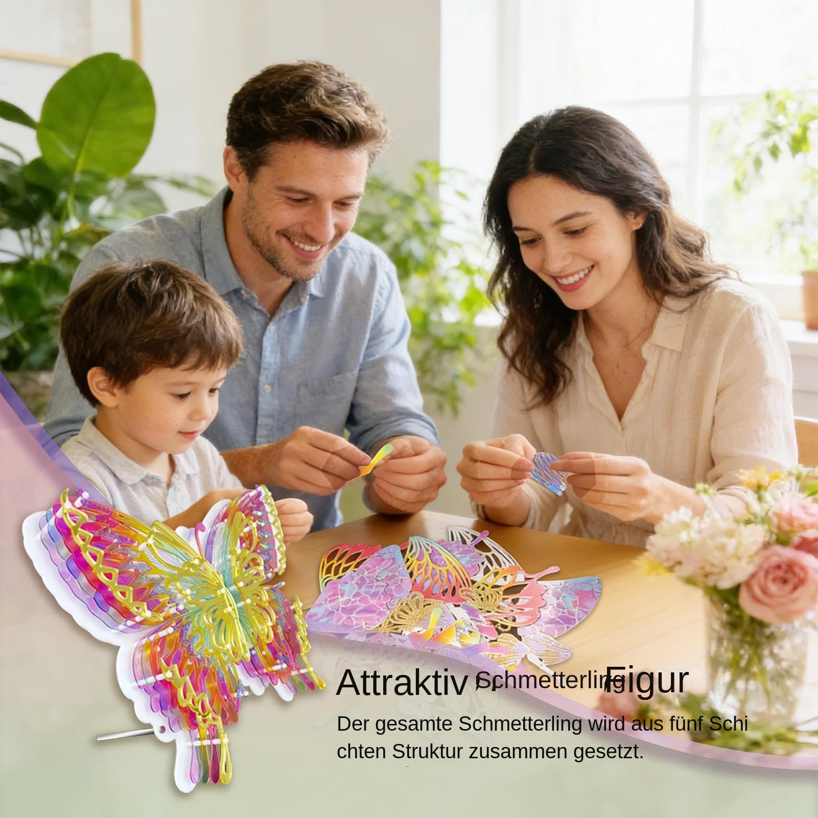 Puzzle 3D per Adolescenti Rompicapo Stimolante in Acrilico | Kit 3D Farfalle Per Libero Feste Scuola Casa Ufficio Compleanno e Natale