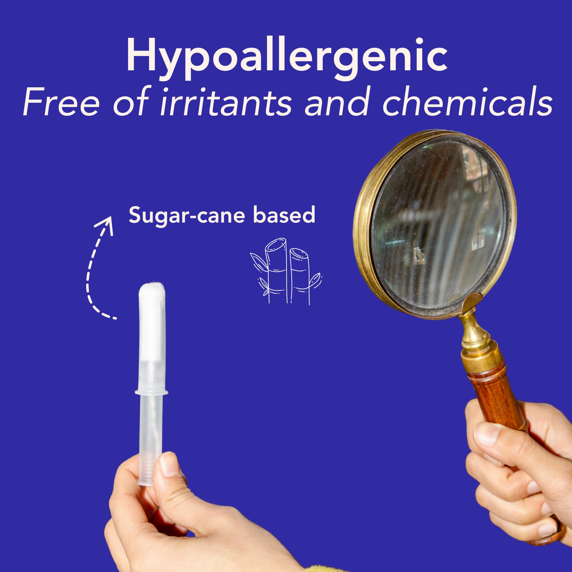 Marlow 100% Organic Cotton Easy Glide Tampons with Compact Plant Based BPA Free Applicator, Chlorine Free, Toxin Free, Hypoallergenic, Dermatologically Tested, Fragrance Free, Regular, 18 Count