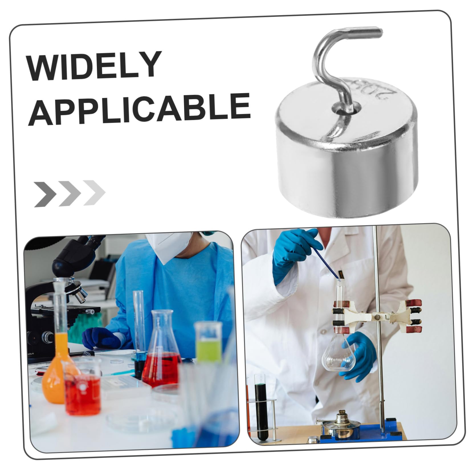PRETYZOOM 50 Piezas Pesas de Gancho Cromadas para Experimentos de Laboratorio de Física Pesas de Laboratorio de Ciencias