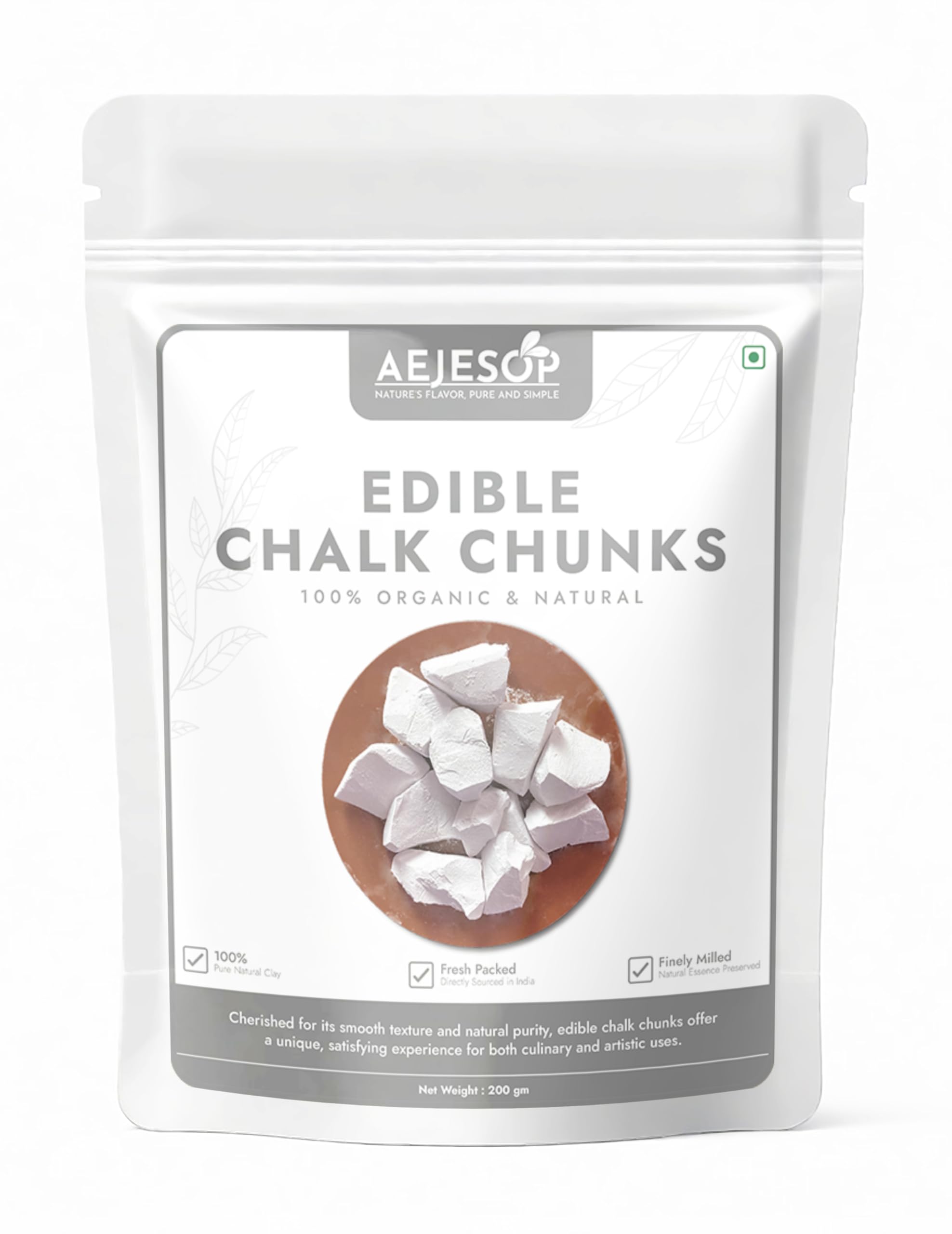 KRAM Edible Chalk Chunks (Lump), Natural Edible Clay, 7 oz (200g)
