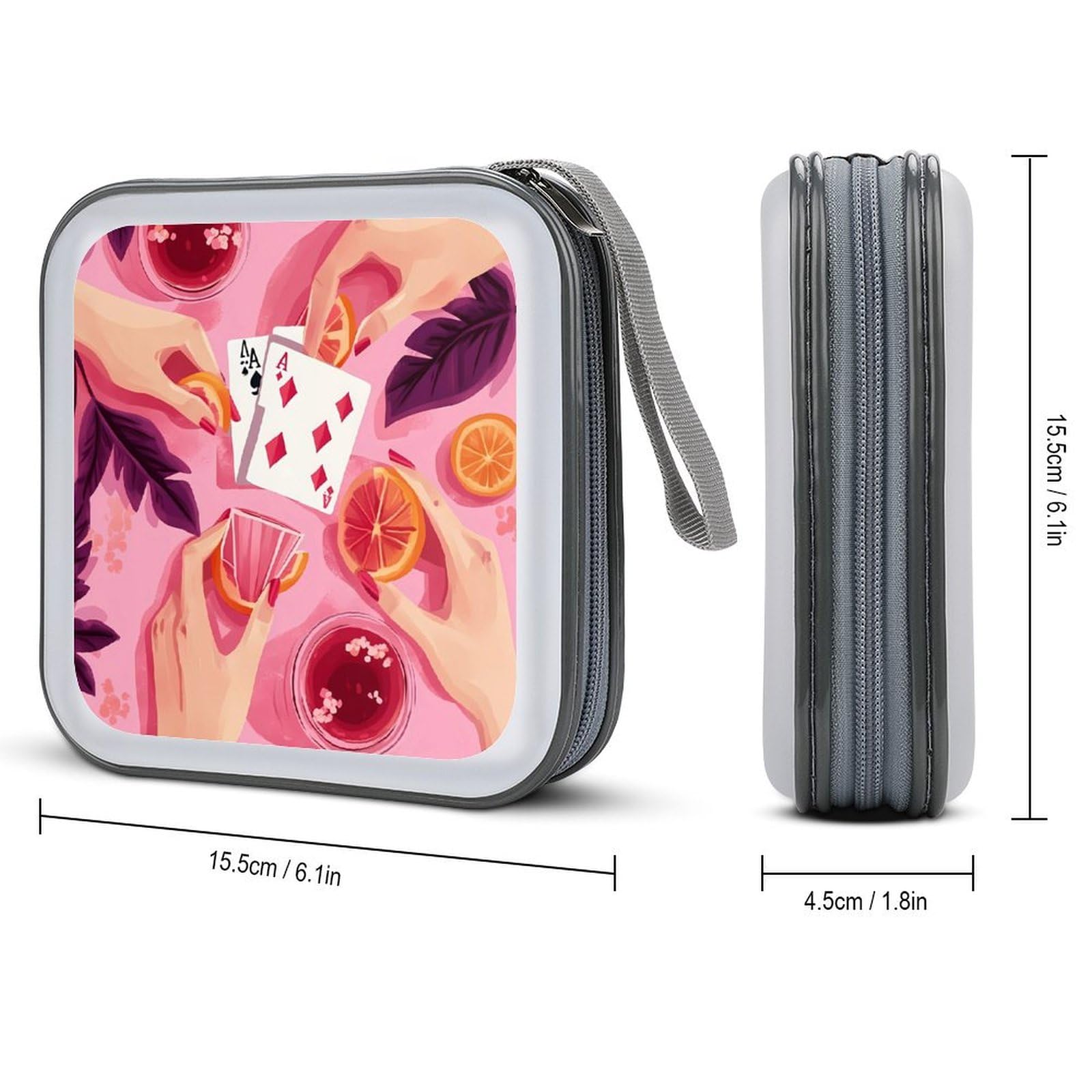 Vintage Poker CD Case Plastic DVD Case Holder Wallet Disc Storage Organizer for Car Travel