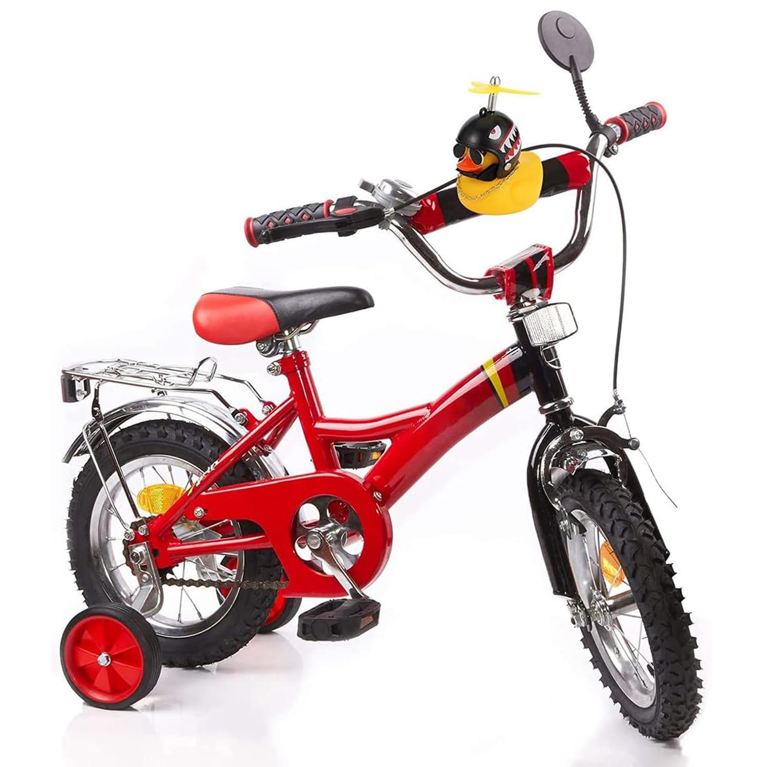 Canard En Caoutchouc Avec Hélice Et Casque – Cloche Décorative Pour Vélo, Moto Ou Voiture – Cadeau Amusant Pour Enfants – 1 Pièce