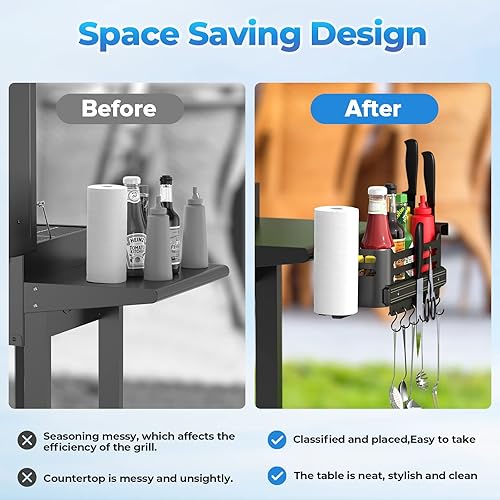 Miniatura 2 de AUXCO Griddle Caddy for Blackstone GriddleGriddle Accessories Space Saving for 28"36"Blackstone,BBQ Accessories Storage Box with Magnetic Tool