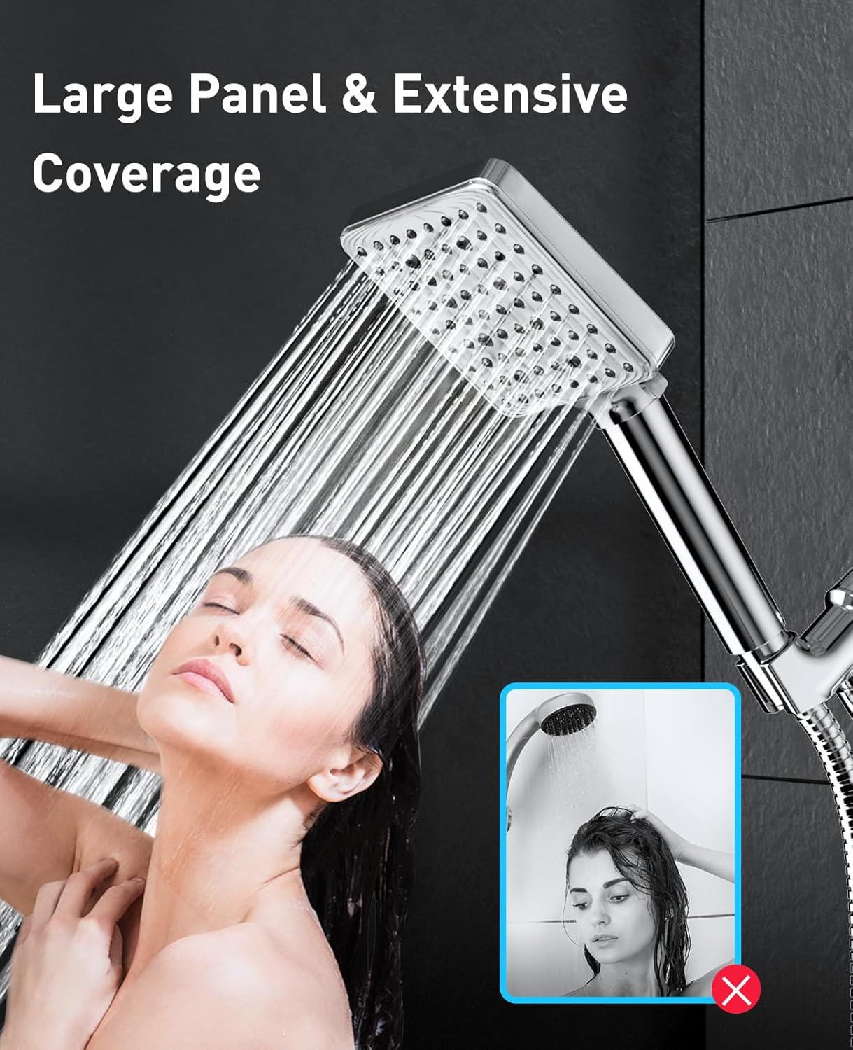 MakeFit 6 Modes Filtered Handheld Shower Head Bundle with 6-Inch Universal Shower Arm