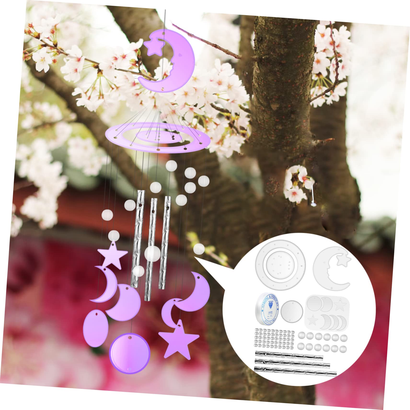 NUOBESTY 4sets Stampo Silicone Per Wind Chimes Kit Diy Completo Per Creare Campanelli Decorativi Materiale Resistente e Flessibile Per Artigianato Creativo