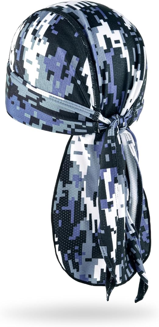 MELASA Cooling Do Rags Skull Cap Helmet Liner, Sweat Head Wraps Bandanas for Men Running Cycling Motorcycle
