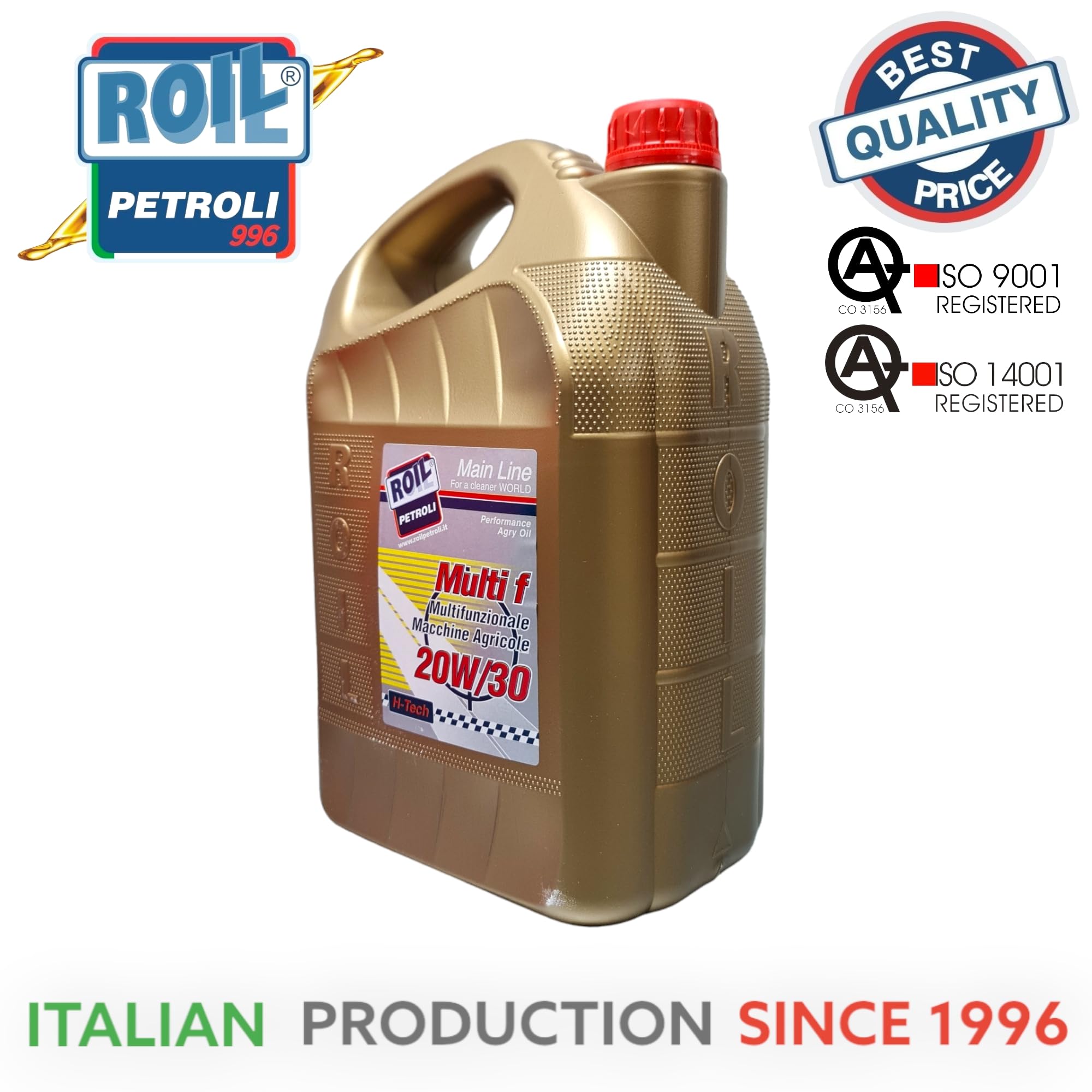 5 Litri di Roil Multi F 20W/30 - Olio Multifunzione per TRATTORI, Macchine AGRICOLE, Attrezzi da Giardinaggio