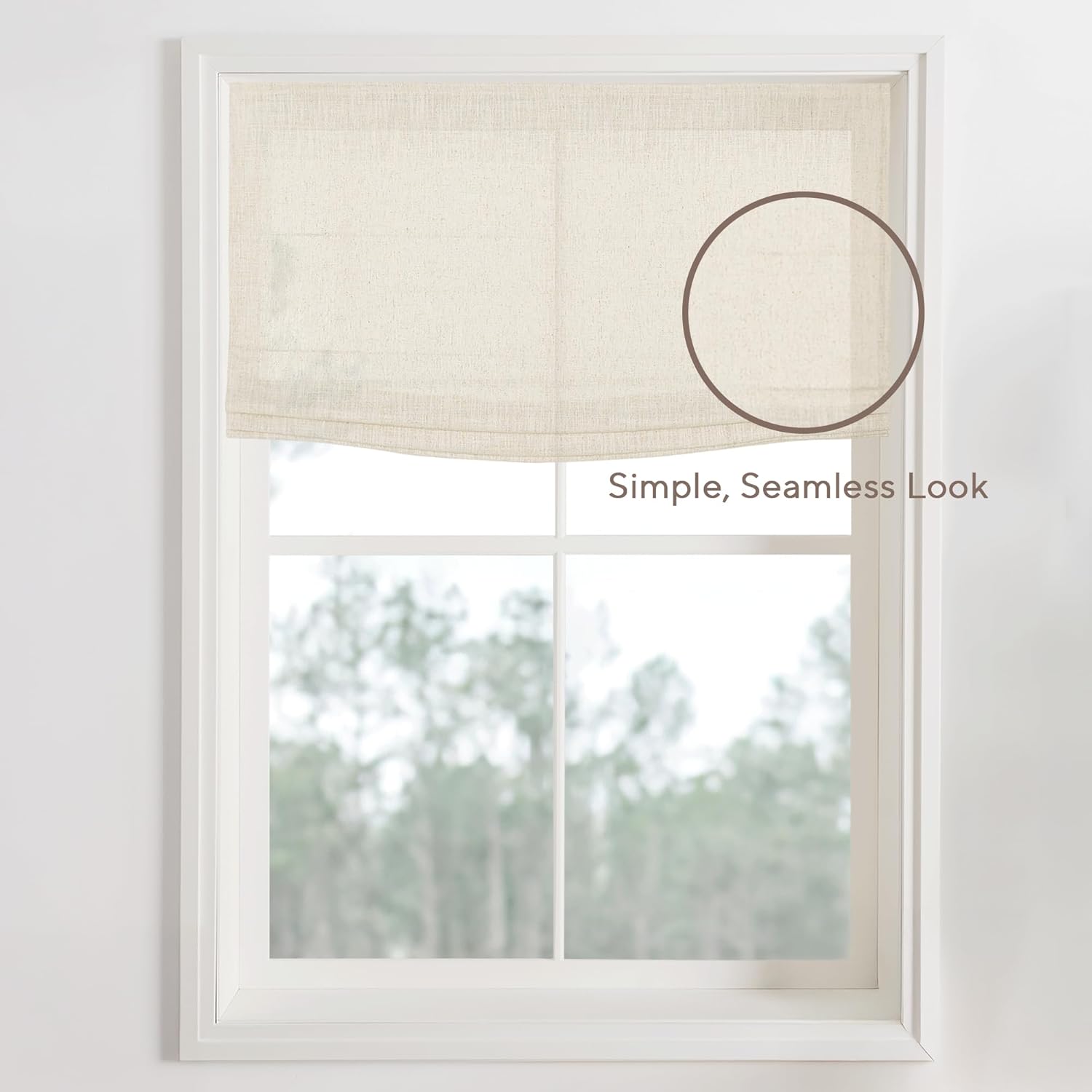 Bella Roman Shades for Windows, Cordless Cotton Roman Window Shades for Room Darkening and Light Filtering, Custom Roman Blinds for Indoor Windows, Flat Fold