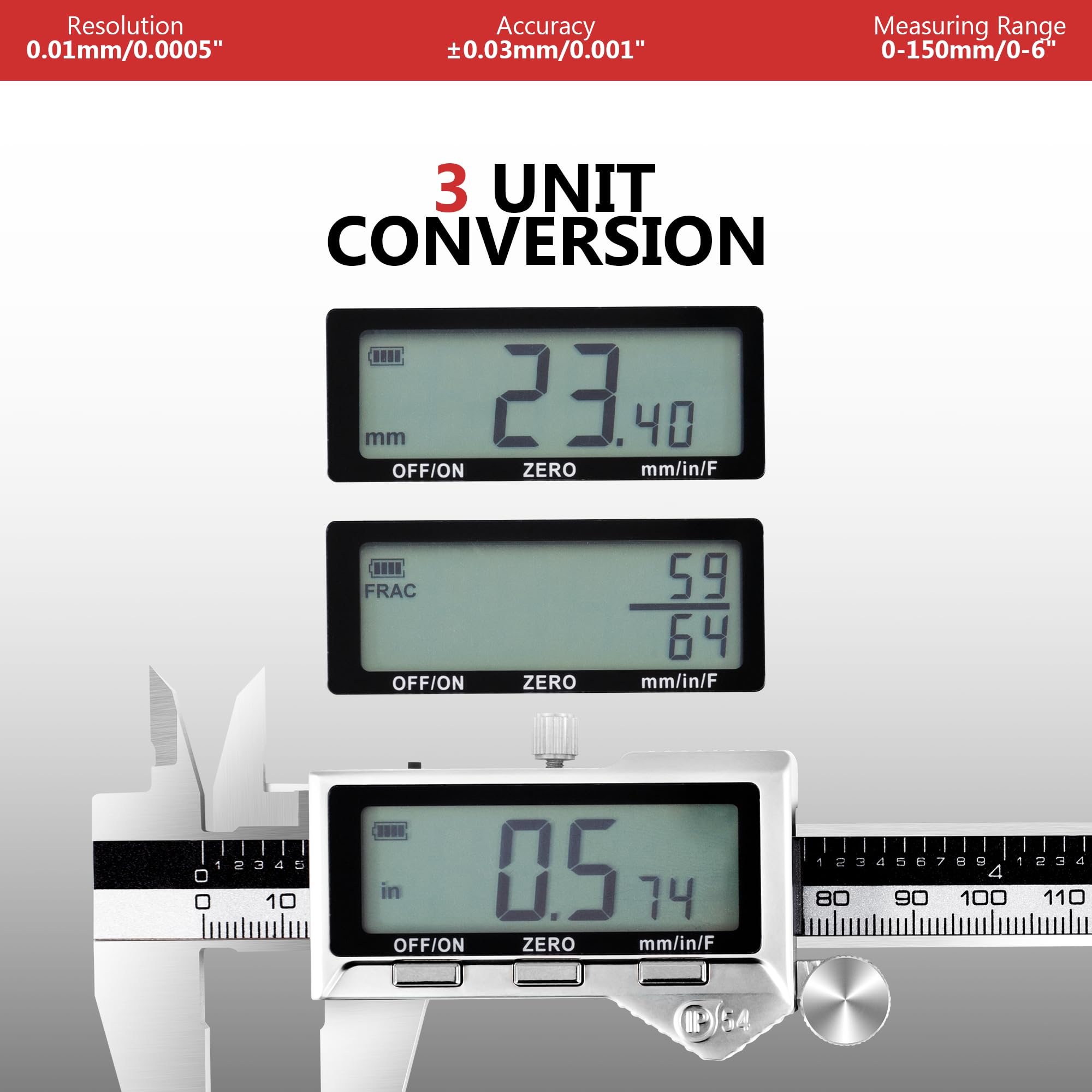 Digital Caliper - Rechargeable & Accurate -5