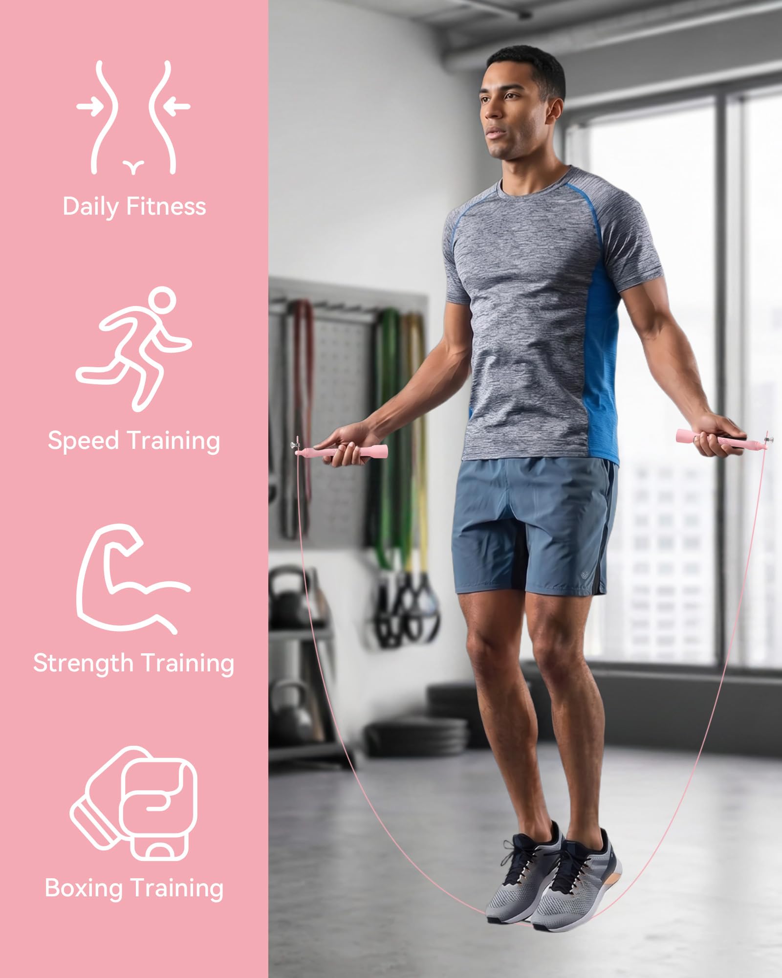 Profesjonalna skakanka Speed Jump Rope – podwójne łożyskok, regulowana linka stalowa 2,8 m, ergonomiczne uchwyty antypoślizgowe, lekka i wydajna skakanka do fitnessu, boksu i treningu siłowego