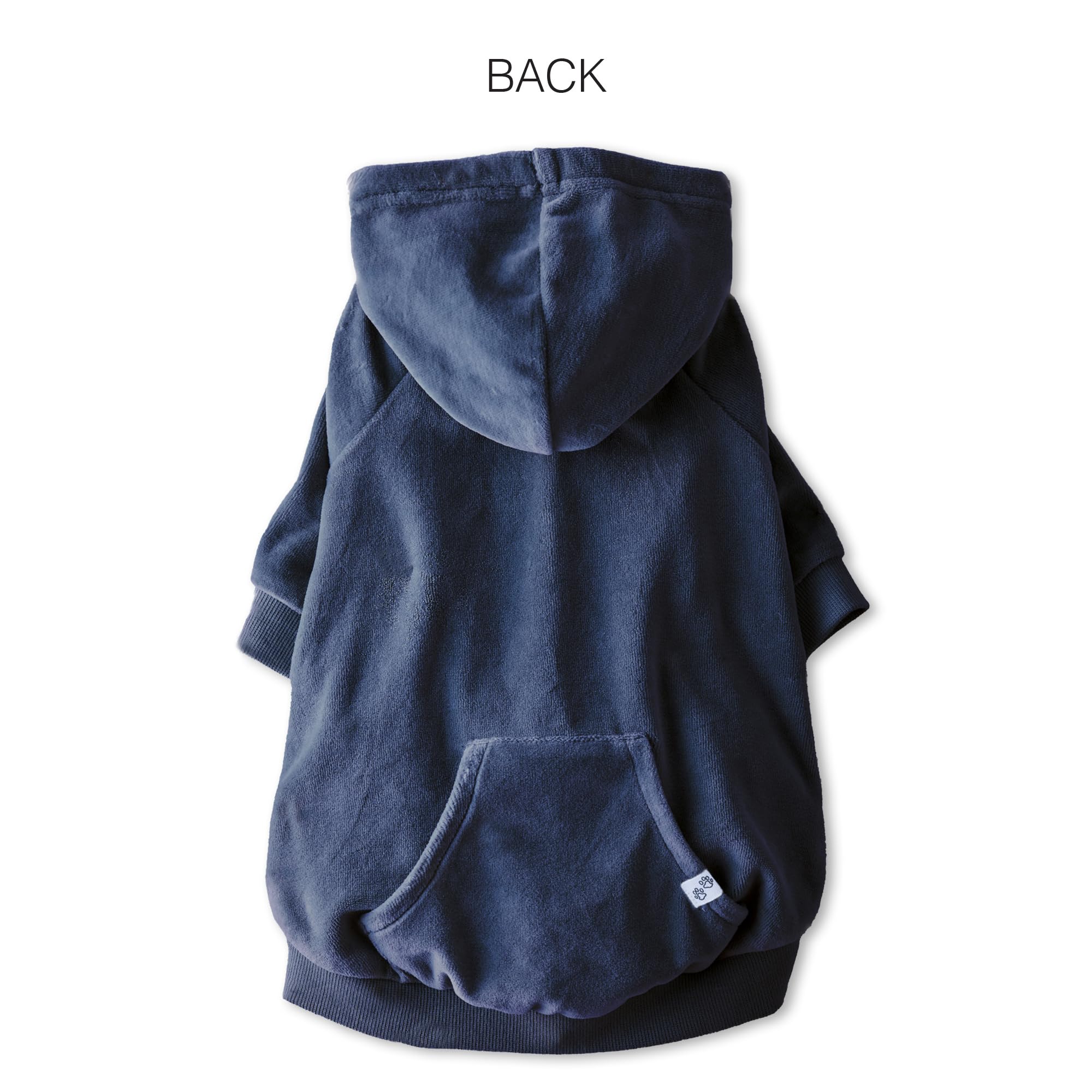 Pet Passion Organic Cotton Velour Dog Hoodie Pet Coat for Small, Medium and Large Dogs, Navy, Medium