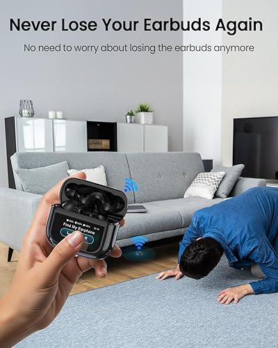 Miniatura 7 de ZIUTY Auriculares inalámbricos Bluetooth, cancelación de ruido ANC/ENC, auriculares con pantalla táctil multifuncional, sonido estéreo 40H para