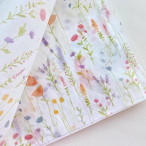 Miniatura 3 de 10 hojas de papel de regalo floral pastel, papel de regalo de diseño floral estético para cumpleaños, bodas, fiestas, papel de embalaje decorativo