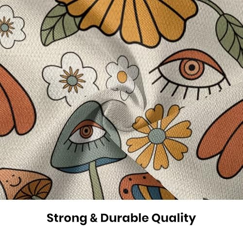 Miniatura 7 de BETGINY Juego de 2 fundas de almohada bohemias de 20 x 20 pulgadas, color amarillo y naranja, divertidas y lindas setas, fundas de almohada