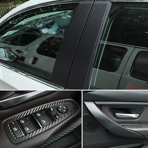 Miniatura 9 de aohua Cubierta de vinilo para consola central de tablero de instrumentos cubierta interior de fibra de carbono precortada panel de consola de