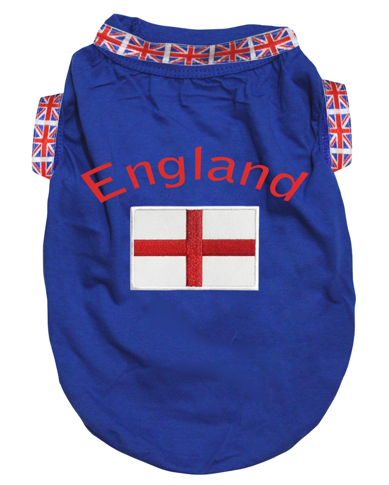 Petitebelle England & Flag Puppy Dog Shirt (Blue, Medium)