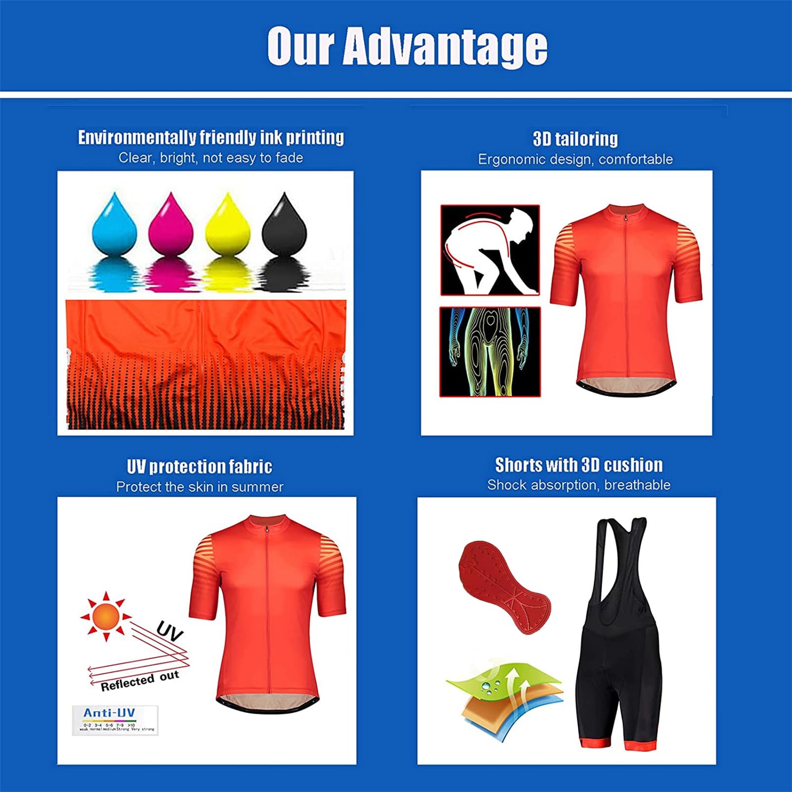 Combinaison de Triathlon pour Homme＋Professionnel de compétition Rembourré- Trisuit pour la Natation,Le Cyclisme,la Course à Pied,Le Duathlon,vêtements de Cycliste