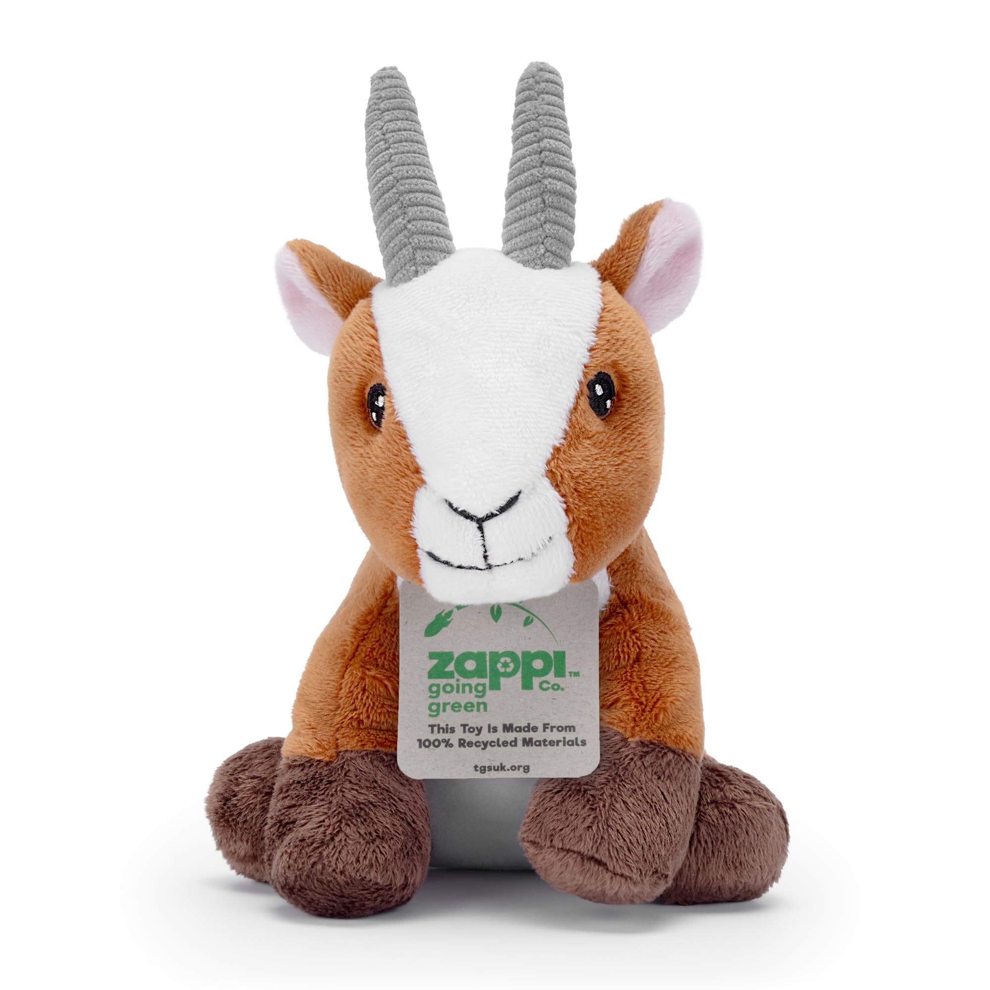 Zappi Co Cabra de Peluche (18 cm) – 100% Reciclado, ecológico – Peluche Suave y abrazable para recién Nacidos, niños pequeños, bebés