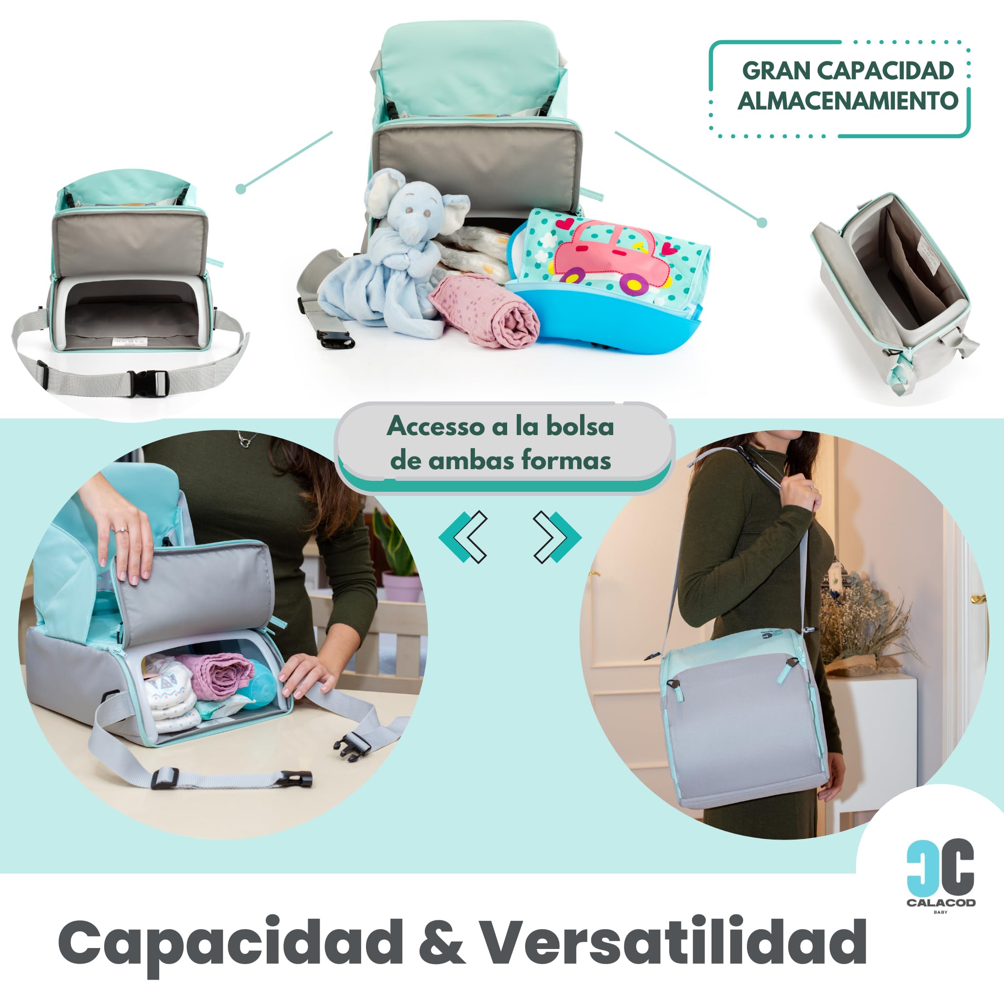Trona portatil bebe de diseño - 2 en 1: trona de viaje + bolsa de gran capacidad - alzador/elevador de silla para mesa de comer - trona plegable ligera - 6m/3 años (15kg), color UNISEX