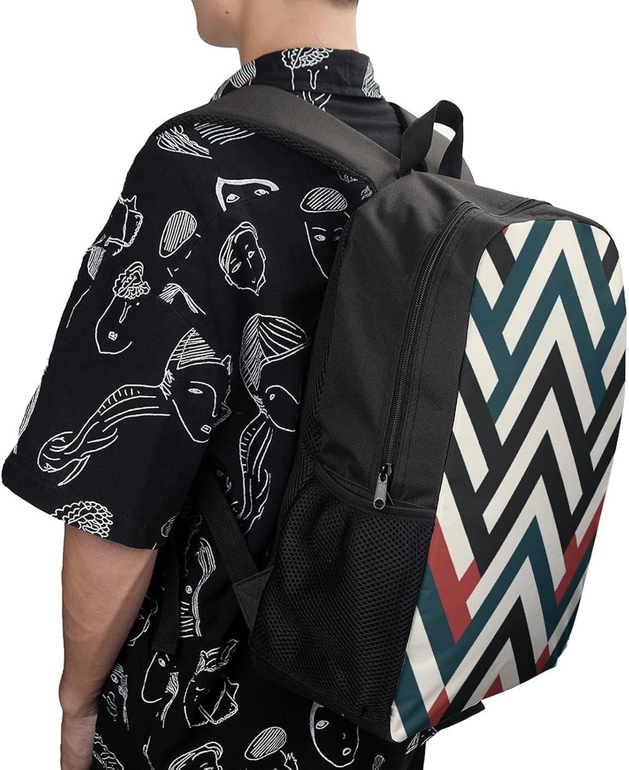 ZigZag Stripe Large Backpack for Work, 17 Inch Laptop Bag image 5