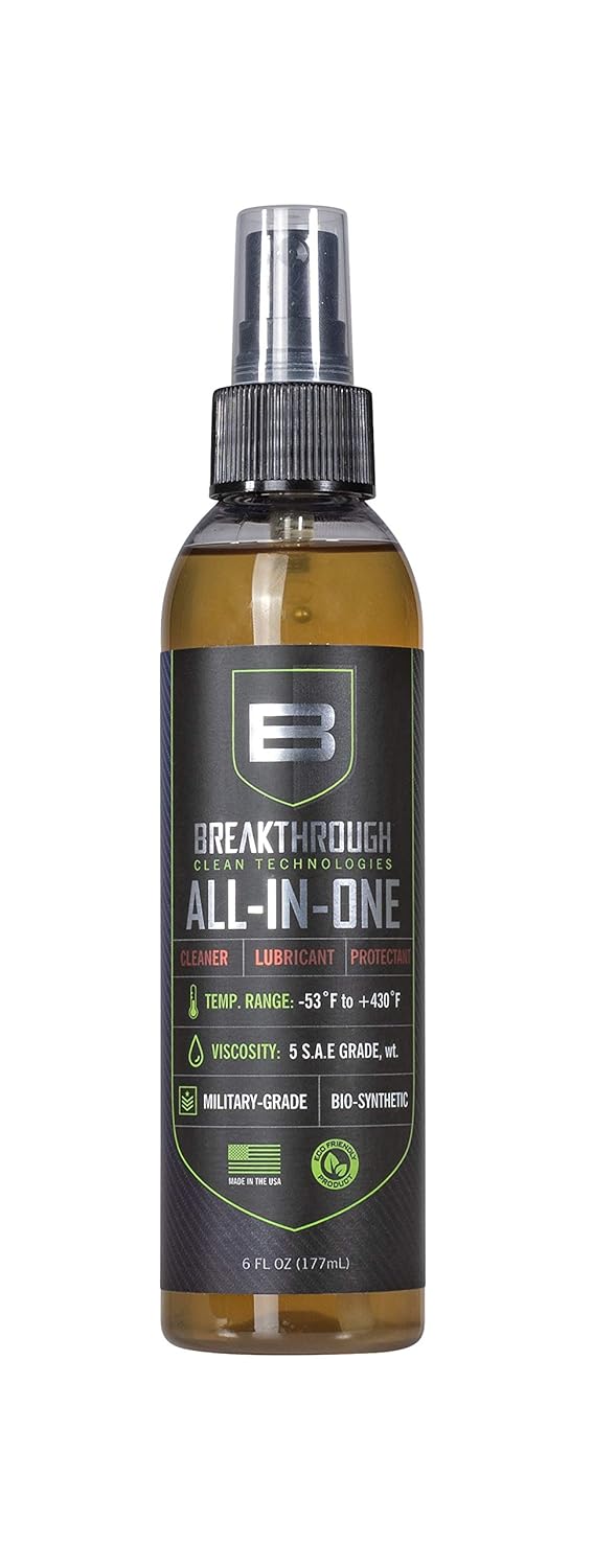Breakthrough Clean All-in-One (CLP) Cleaner - Battle Born Bio-Synthetic Gun Cleaning Lubricant and Oil Protectant - Perfect for Handguns and Rifles - 32oz Spray Bottle