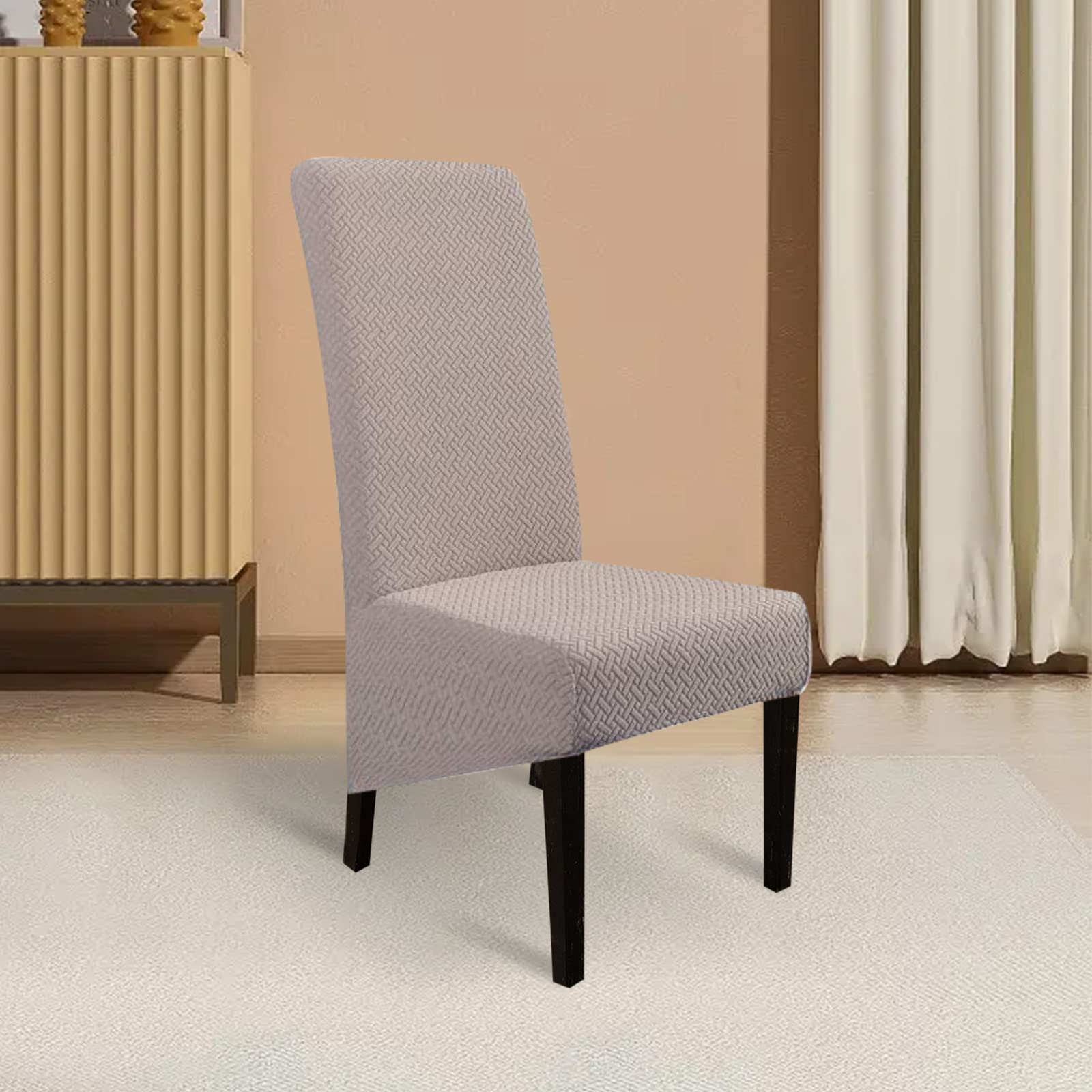 Lydevo Coprisedie con Schienale Elasticizzati 6 Pezzi XL Grande Coprisedia per Sala da Pranzo Vestisedia da Pranzo Lavabile Estraibile Fodere Coprisedia da Cucina,Diagonale#Cammello