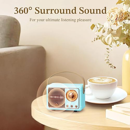 Miniatura 5 de PRUNUS J-999 Altavoz Bluetooth retro portátil, mini altavoz con potente altavoz de 3 W, diafragma de bajo, llamadas manos libres, bolsillo