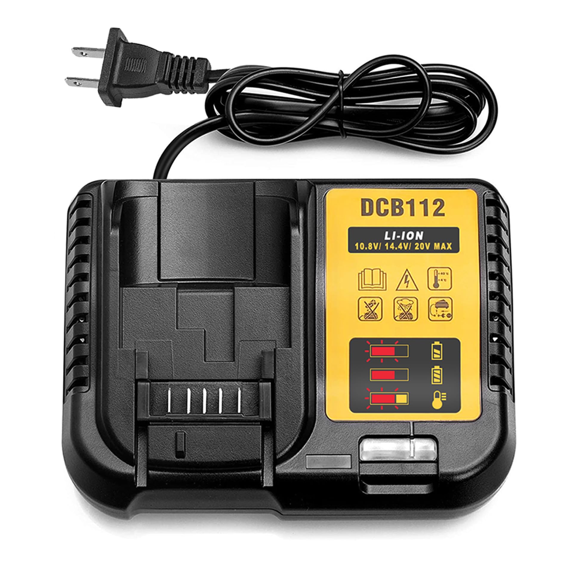 DCB112 for 12V 20V Max Dewalt Battery Charger, Replacement for Dewalt Max Lithium-Ion Battery?Replacement for DCB201 DCB204 DCB606 DCB609 DCB207 DCB206 DCB203 DCB200 DCB120 DCB127
